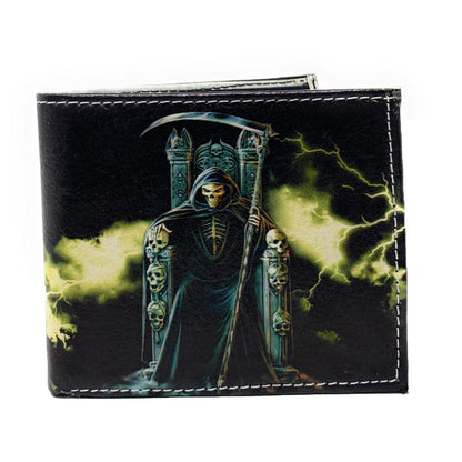 Gothic Skull Grim Reaper Bifold Wallets In Gift Box Mens Womens-UNCATEGORIZED-Empire Cove-WHITE SKULL-Casaba Shop