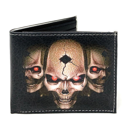 Gothic Skull Grim Reaper Bifold Wallets In Gift Box Mens Womens-UNCATEGORIZED-Empire Cove-WHITE SKULL-Casaba Shop