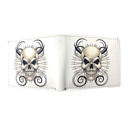 Gothic Skull Grim Reaper Bifold Wallets In Gift Box Mens Womens-UNCATEGORIZED-Empire Cove-WHITE SKULL-Casaba Shop