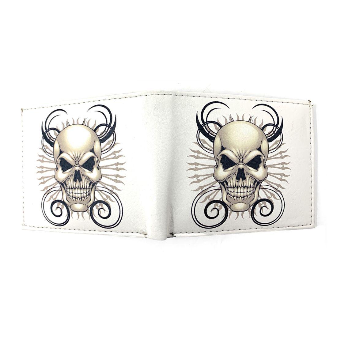 Gothic Skull Grim Reaper Bifold Wallets In Gift Box Mens Womens-UNCATEGORIZED-Empire Cove-WHITE SKULL-Casaba Shop