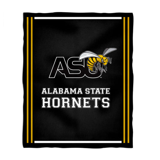 Alabama State Hornets Kids Game Day Black Plush Soft Minky Blanket 36 x 48 Mascot