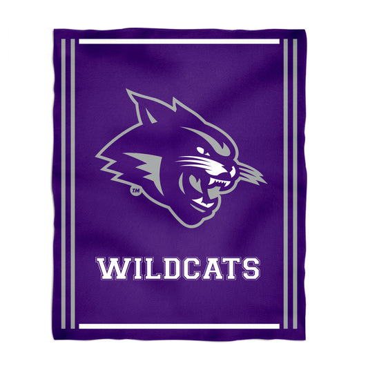 Abilene Christian Wildcats ACU Kids Game Day Purple Plush Soft Minky Blanket 36 x 48 Mascot