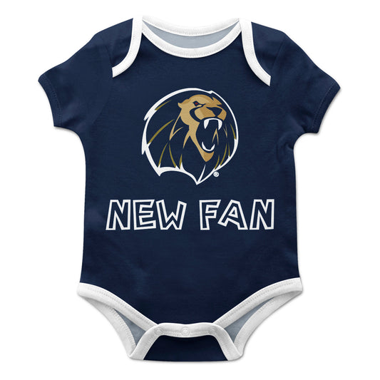 University of Arkansas at Fort Smith Lions New Fan Navy Short Sleeve One Piece Jumpsuit Romper Bodysuit by Vive La Fete