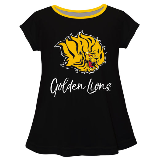 UAPB Golden Lions Girls Game Day Short Sleeve Black Laurie Top by Vive La Fete