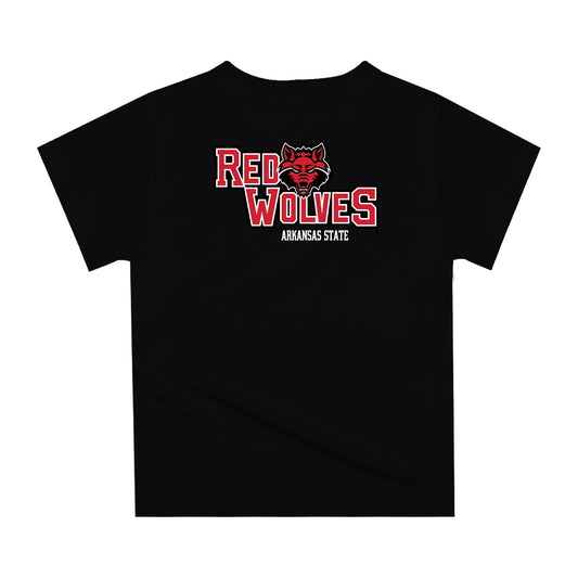 Mouseover Image, Arkansas State Red Wolves Original Dripping Football Helmet Black T-Shirt by Vive La Fete
