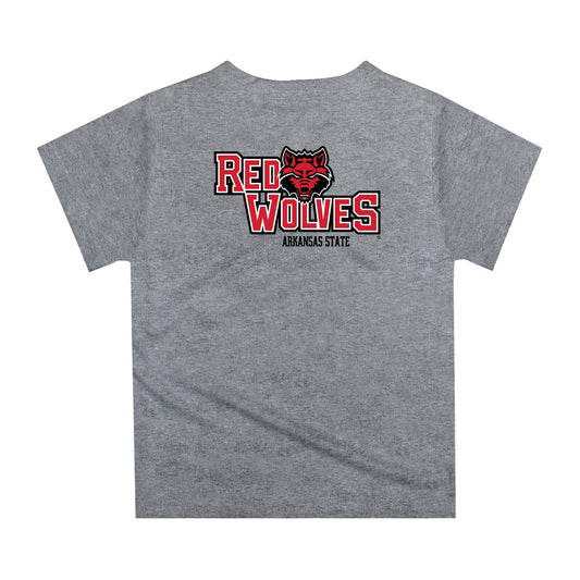 Mouseover Image, Arkansas State Red Wolves Original Dripping Football Helmet Heather Gray T-Shirt by Vive La Fete