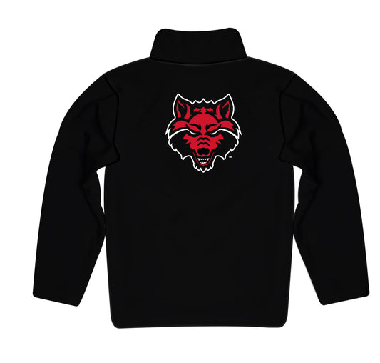 Mouseover Image, Arkansas State Red Wolves Game Day Solid Black Quarter Zip Pullover for Infants and Toddlers by Vive La Fete