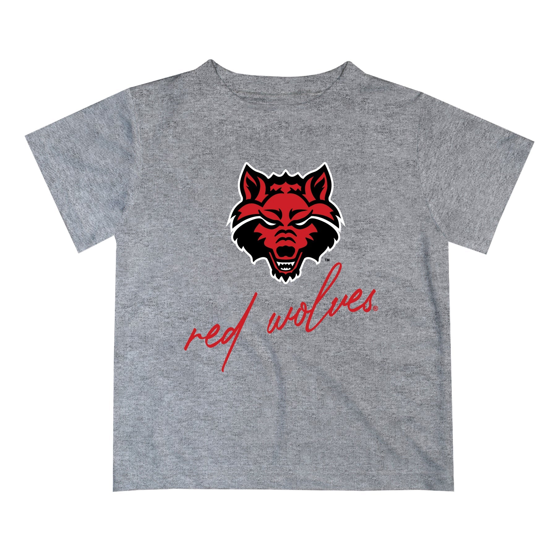 Arkansas State Red Wolves Vive La Fete Script V1 Heather Gray Short Sleeve Tee Shirt