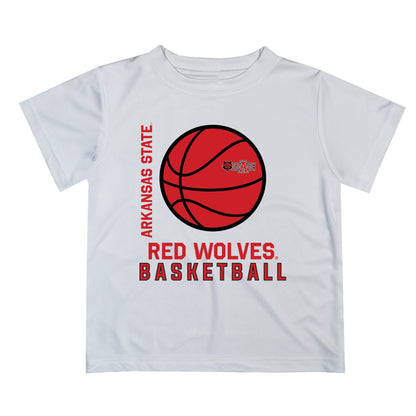 Arkansas State Red Wolves Vive La Fete Basketball V1 White Short Sleeve Tee Shirt