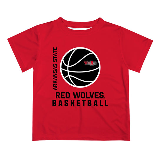 Arkansas State Red Wolves Vive La Fete Basketball V1 Red Short Sleeve Tee Shirt