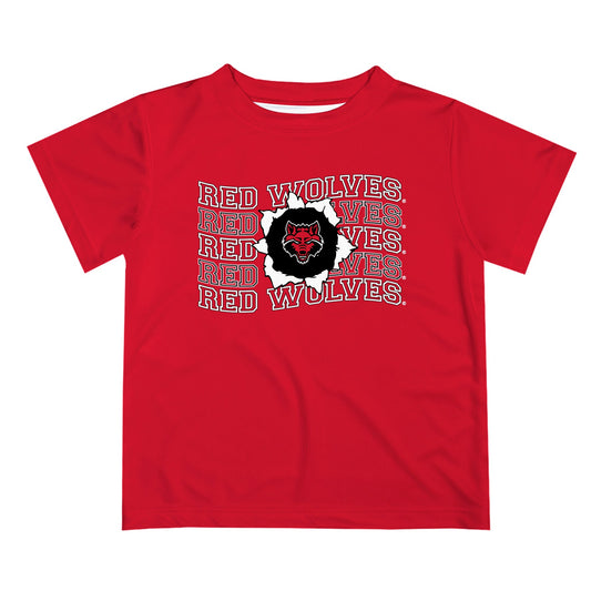 Arkansas State Red Wolves Vive La Fete Red Art V1 Short Sleeve Tee Shirt