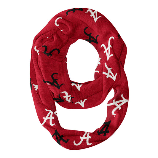 Alabama Crimson Tide Vive La Fete Repeat Logo Game Day Collegiate Women Light Weight Ultra Soft Infinity Scarf