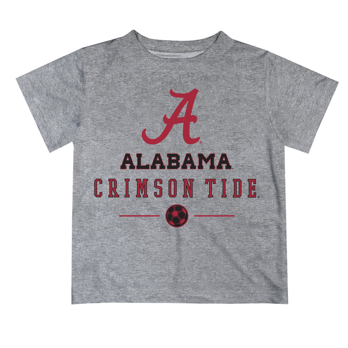 Alabama Crimson Tide Vive La Fete Soccer V1 Gray Short Sleeve Tee Shirt
