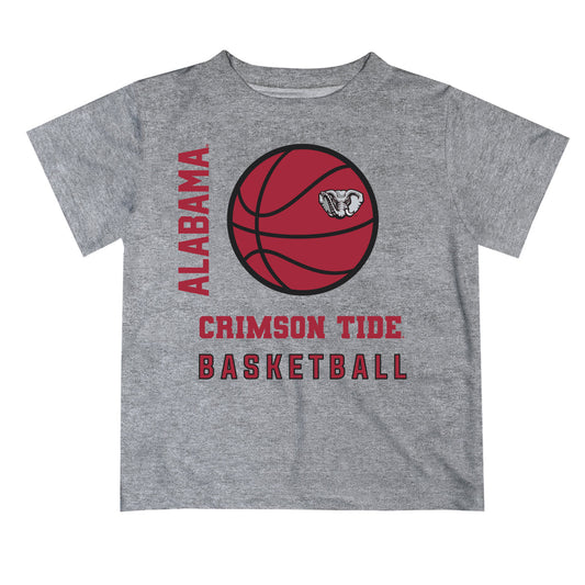 Alabama Crimson Tide Vive La Fete Basketball V1 Gray Short Sleeve Tee Shirt