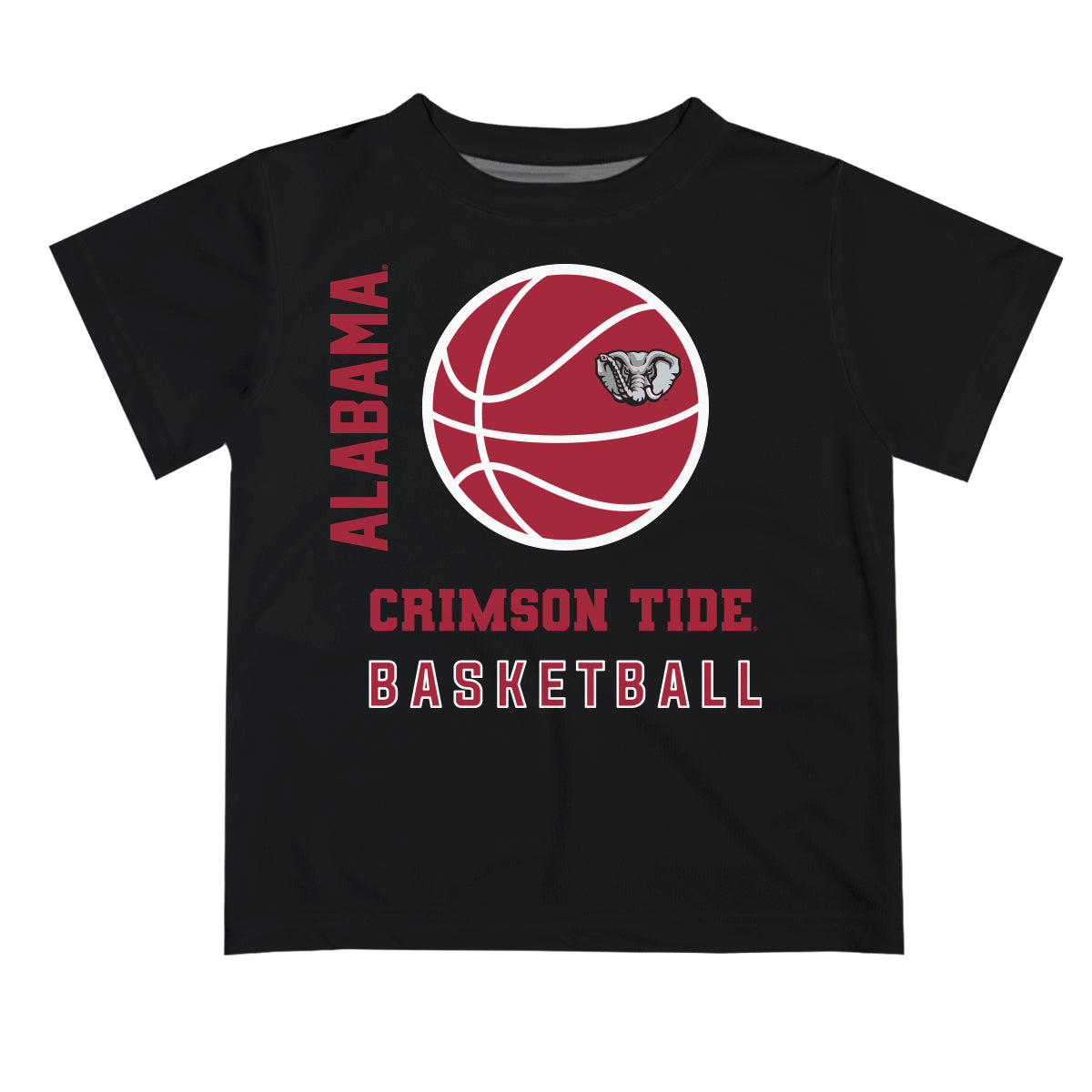 Alabama Crimson Tide Vive La Fete Basketball V1 Black Short Sleeve Tee Shirt