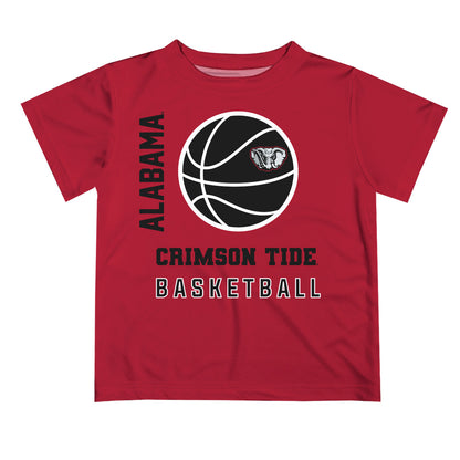 Alabama Crimson Tide Vive La Fete Basketball V1 Red Short Sleeve Tee Shirt