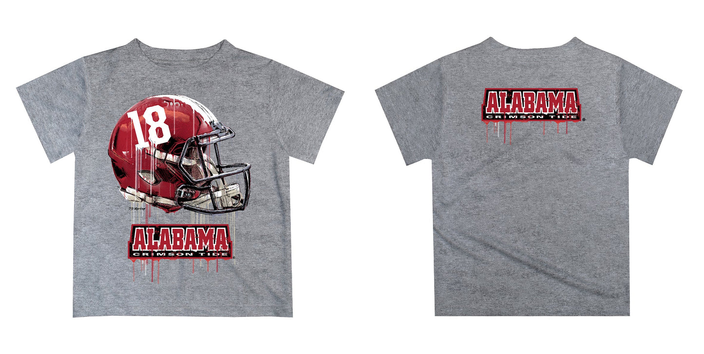 Alabama Crimson Tide Original Dripping Football Helmet Red T-Shirt by Vive La Fete