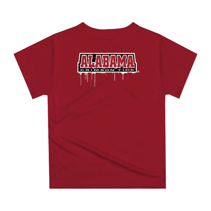 Alabama Crimson Tide Original Dripping Football Helmet Red T-Shirt by Vive La Fete