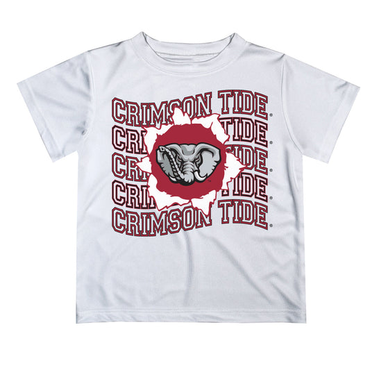 Alabama Crimson Tide Vive La Fete  White Art V1 Short Sleeve Tee Shirt