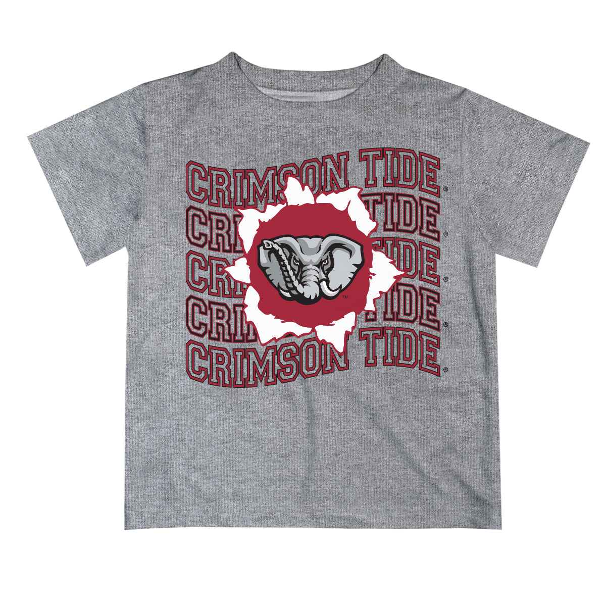Alabama Crimson Tide Vive La Fete  Gray Art V1 Short Sleeve Tee Shirt