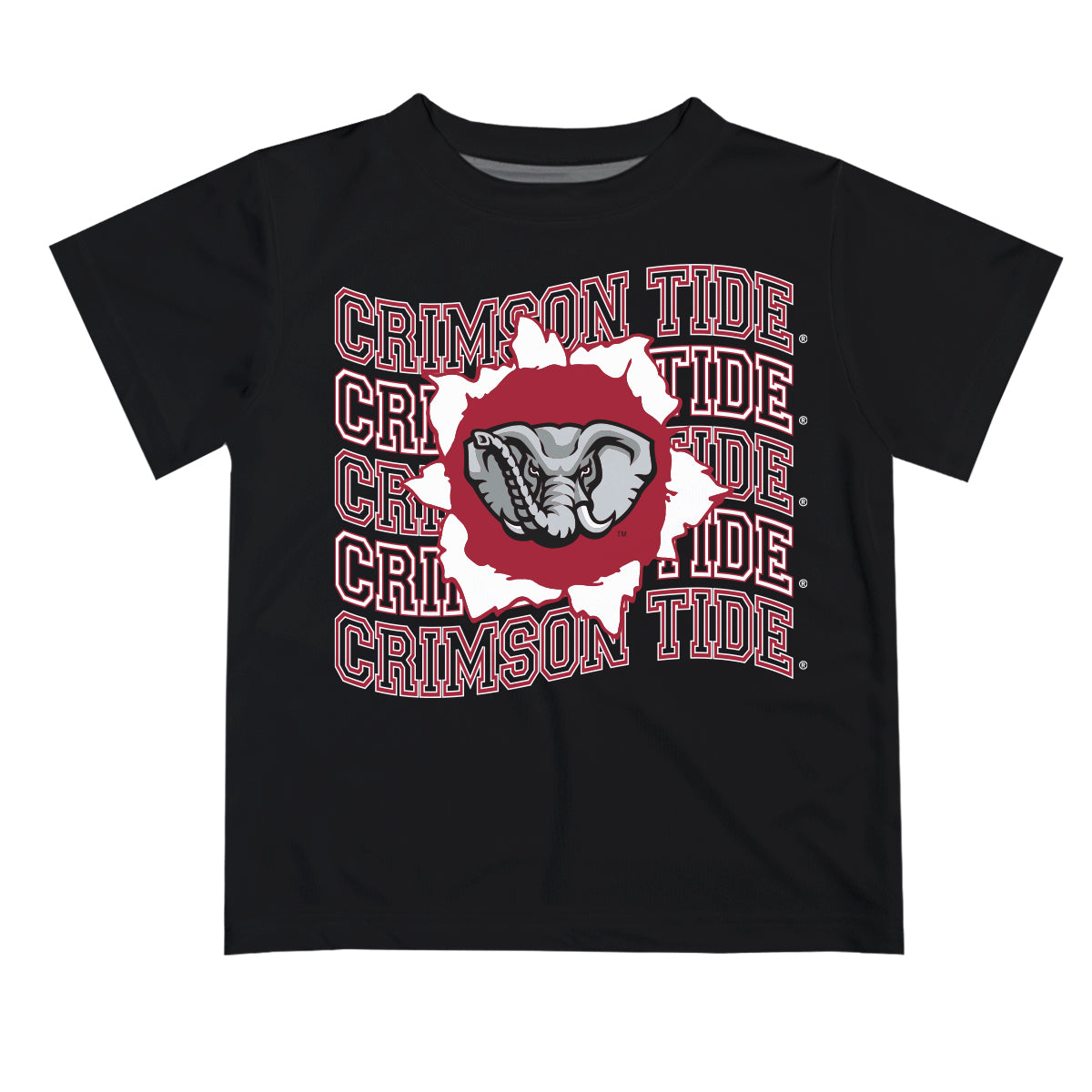 Alabama Crimson Tide Vive La Fete Black Art V1 Short Sleeve Tee Shirt