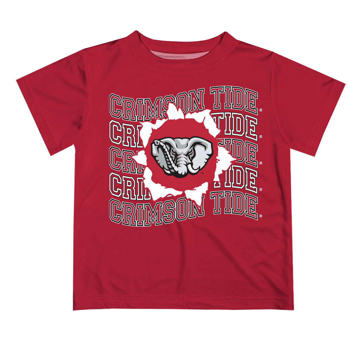 Alabama Crimson Tide Vive La Fete  Red Art V1 Short Sleeve Tee Shirt