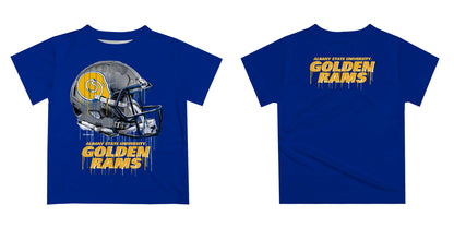 Albany State Rams ASU Original Dripping Football Helmet Blue T-Shirt by Vive La Fete