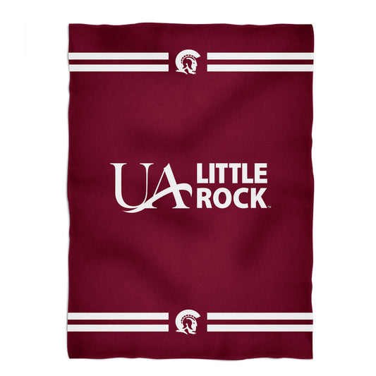 UA Little Rock Tojans UALR Game Day Soft Premium Fleece Maroon Throw Blanket 40 x 58 Logo and Stripes