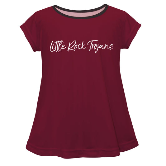 Little Rock Trojans UALR Girls Game Day Short Sleeve Maroon Laurie Top by Vive La Fete