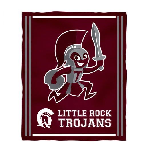 UA Little Rock Trojans UALR Kids Game Day Maroon Plush Soft Minky Blanket 36 x 48 Mascot