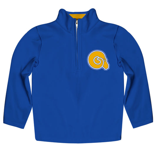 Albany State Rams ASU Game Day Solid Blue Quarter Zip Pullover for Infants Toddlers by Vive La Fete