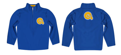 Albany State Rams ASU Game Day Solid Blue Quarter Zip Pullover for Infants Toddlers by Vive La Fete
