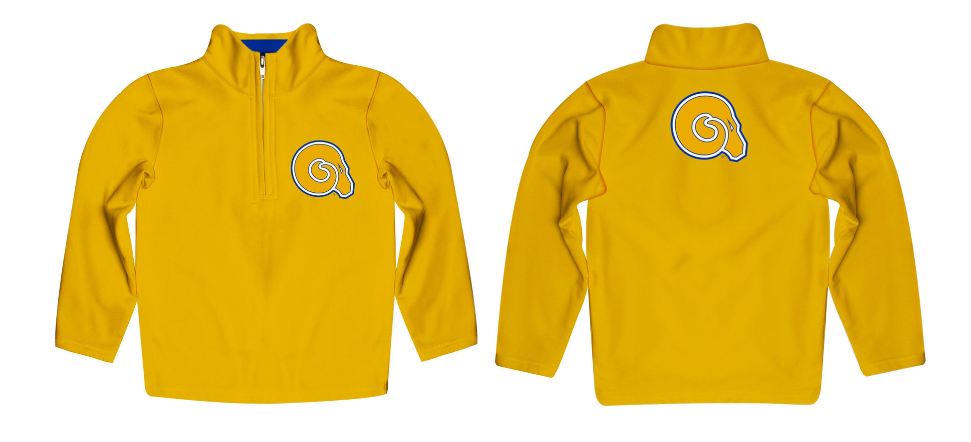 Albany State Rams ASU Game Day Solid Yellow Quarter Zip Pullover for Infants Toddlers by Vive La Fete