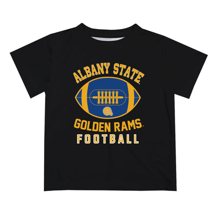 Albany State Rams Vive La Fete Football V2 Black Short Sleeve Tee Shirt