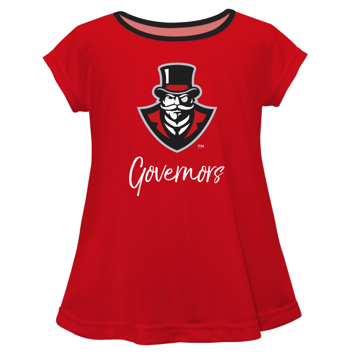 Austin Peay State University Governors Red Short Sleeve Girls Laurie Top by Vive La Fete
