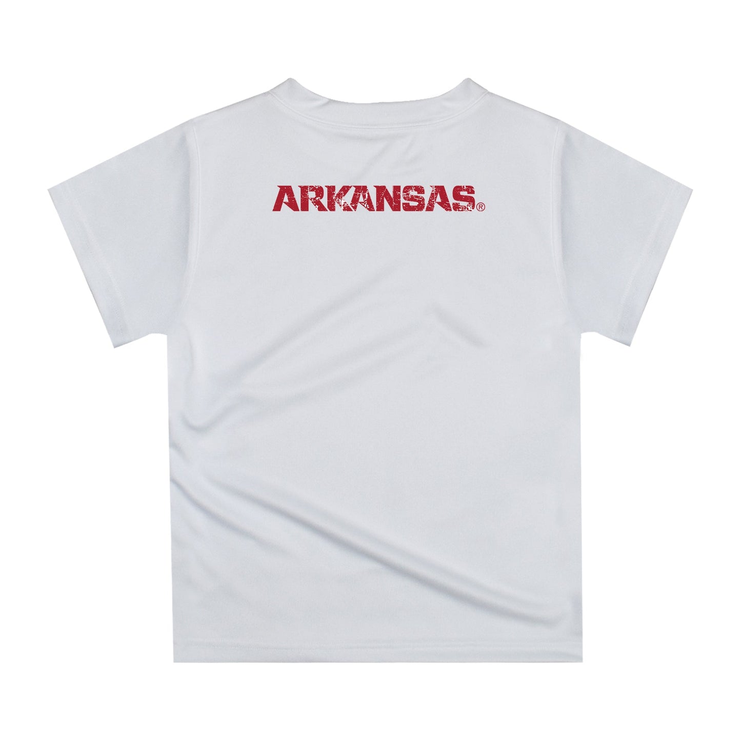 Arkansas Razorbacks Original Dripping Football Helmet White T-Shirt by Vive La Fete