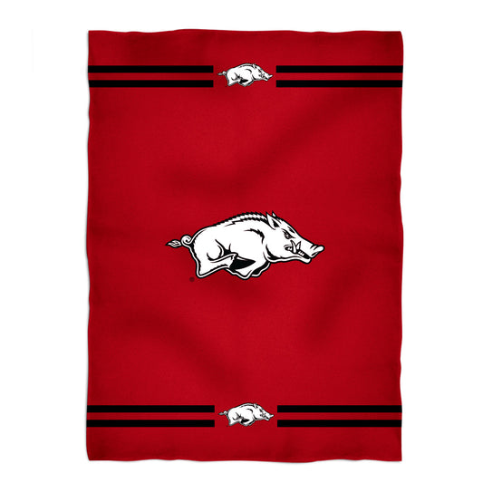 Arkansas Razorbacks Game Day Soft Premium Fleece Red Throw Blanket 40 x 58 Logo and Stripes