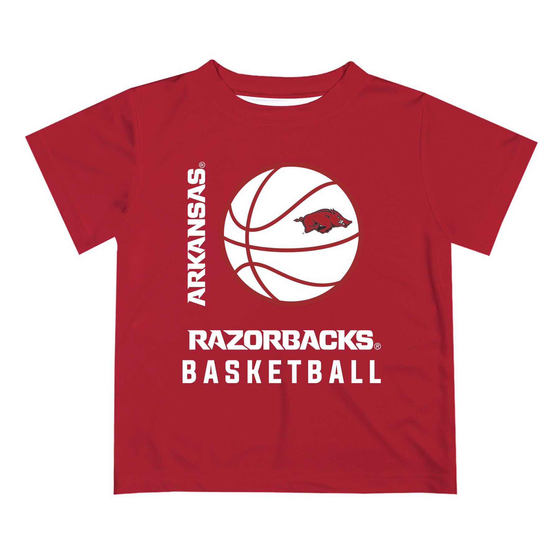 Arkansas Razorbacks Vive La Fete Basketball White Short Sleeve Tee Shirt - Vive La F̻te - Online Apparel Store