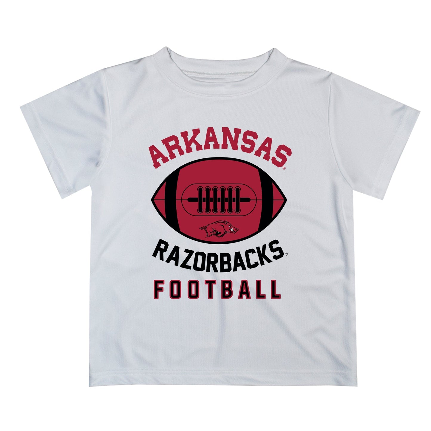 Arkansas Razorbacks Vive La Fete Football V2 White Short Sleeve Tee Shirt