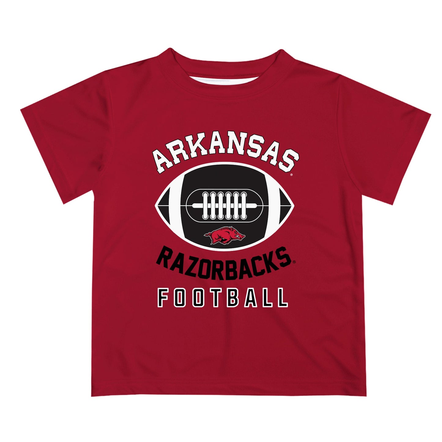 Arkansas Razorbacks Vive La Fete Football V2 Red Short Sleeve Tee Shirt