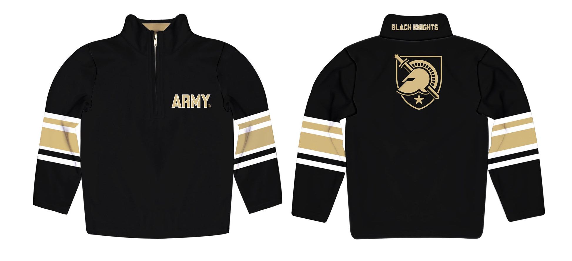 US Military ARMY Black Knights Game Day Black Quarter Zip Pullover for Infants Toddlers by Vive La Fete