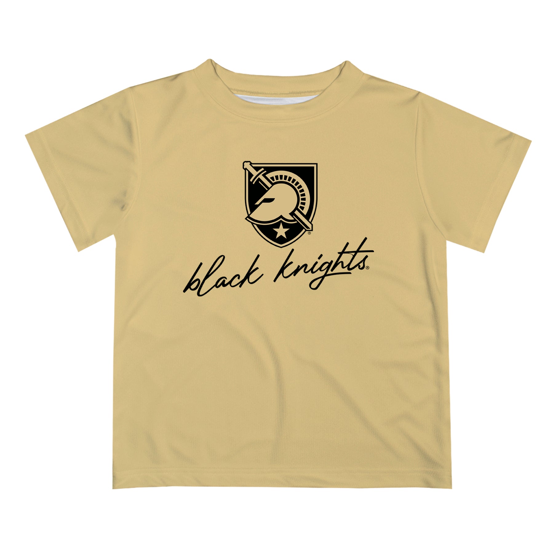 US Military ARMY Black Knights Vive La Fete Script V1 Gold Short Sleeve Tee Shirt