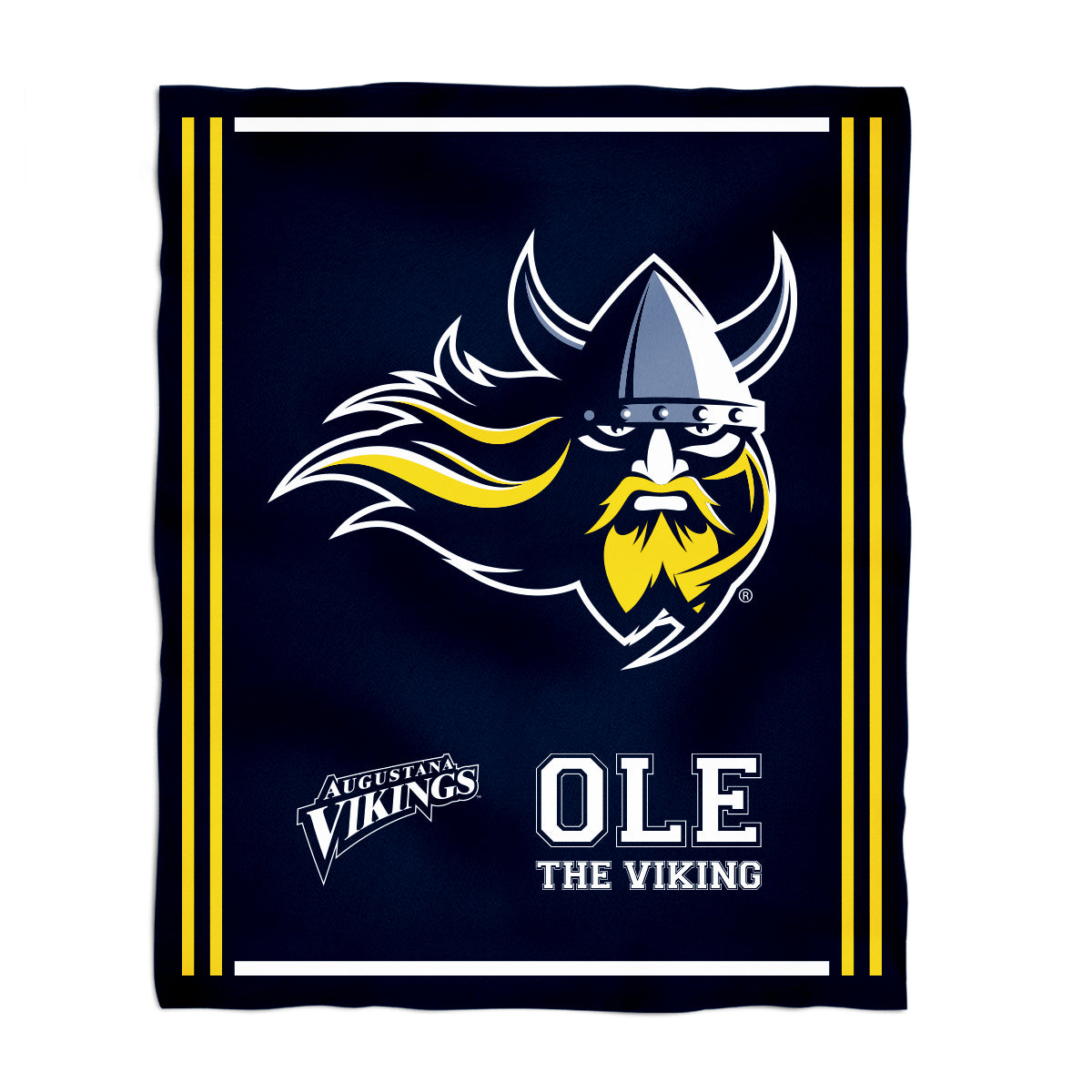 Augustana Universtiy Vikings AU Kids Game Day Navy Plush Soft Minky Blanket 36 x 48 Mascot