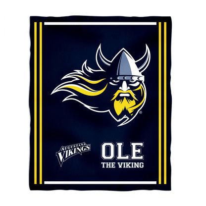 Augustana Universtiy Vikings AU Kids Game Day Navy Plush Soft Minky Blanket 36 x 48 Mascot