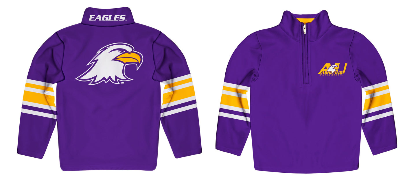 Ashland University AU Eagles Game Day Purple Quarter Zip Pullover for Infants Toddlers by Vive La Fete