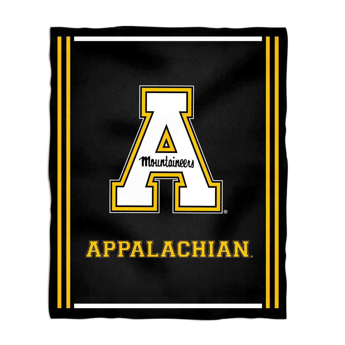 Appalachian State Mountaineers Kids Game Day Black Plush Soft Minky Blanket 36 x 48 Mascot