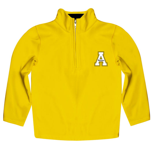 App State Mountaineers Game Day Solid Gold Quarter Zip Pullover for Infants Toddlers by Vive La Fete