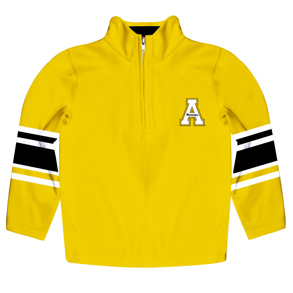 App State Mountaineers Game Day Gold Quarter Zip Pullover for Infants Toddlers by Vive La Fete