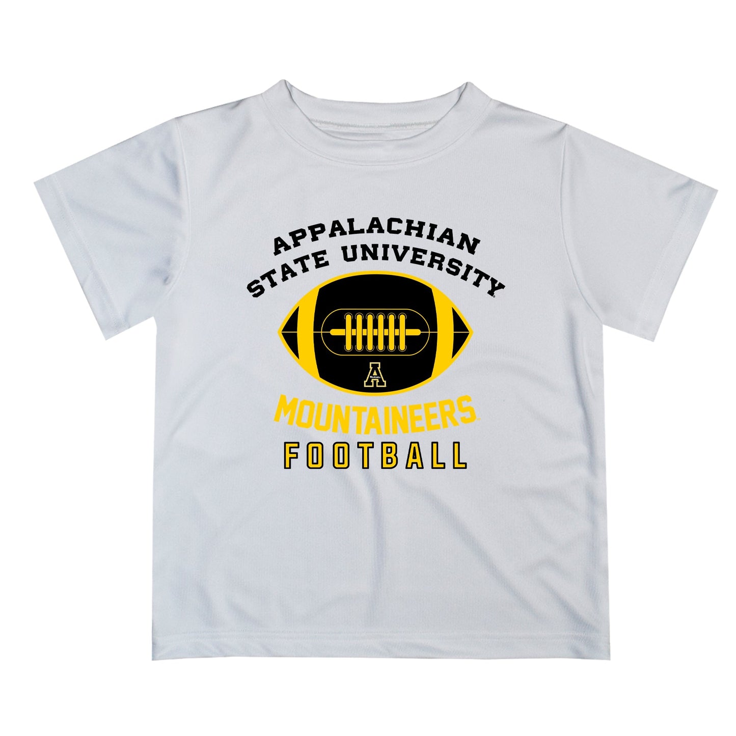 App State Mountaineers Vive La Fete Football V2 White Short Sleeve Tee Shirt