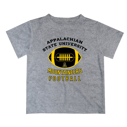 App State Mountaineers Vive La Fete Football V2 Heather Gray Short Sleeve Tee Shirt